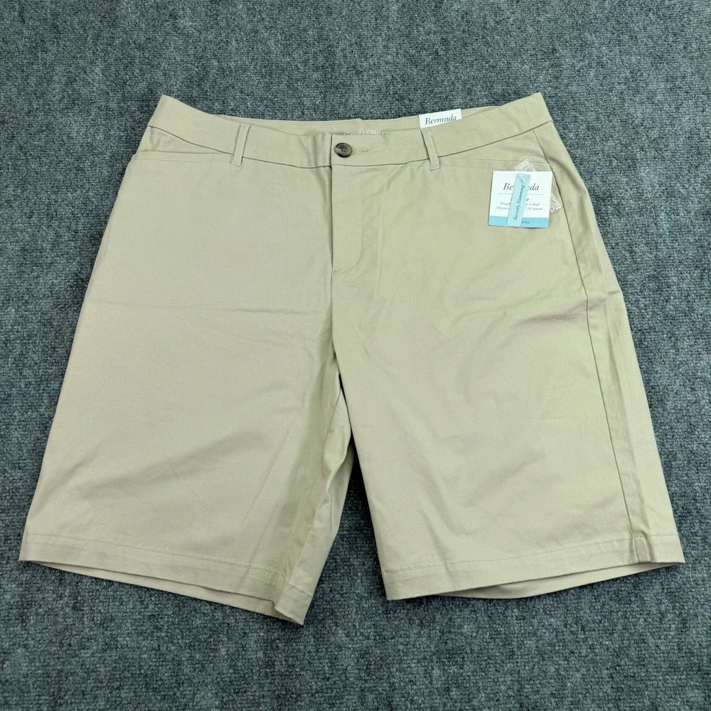 Croft & Barrow Shorts Womens 18 (38x10) Khaki Bermuda Mid Rise Secretly Slimming